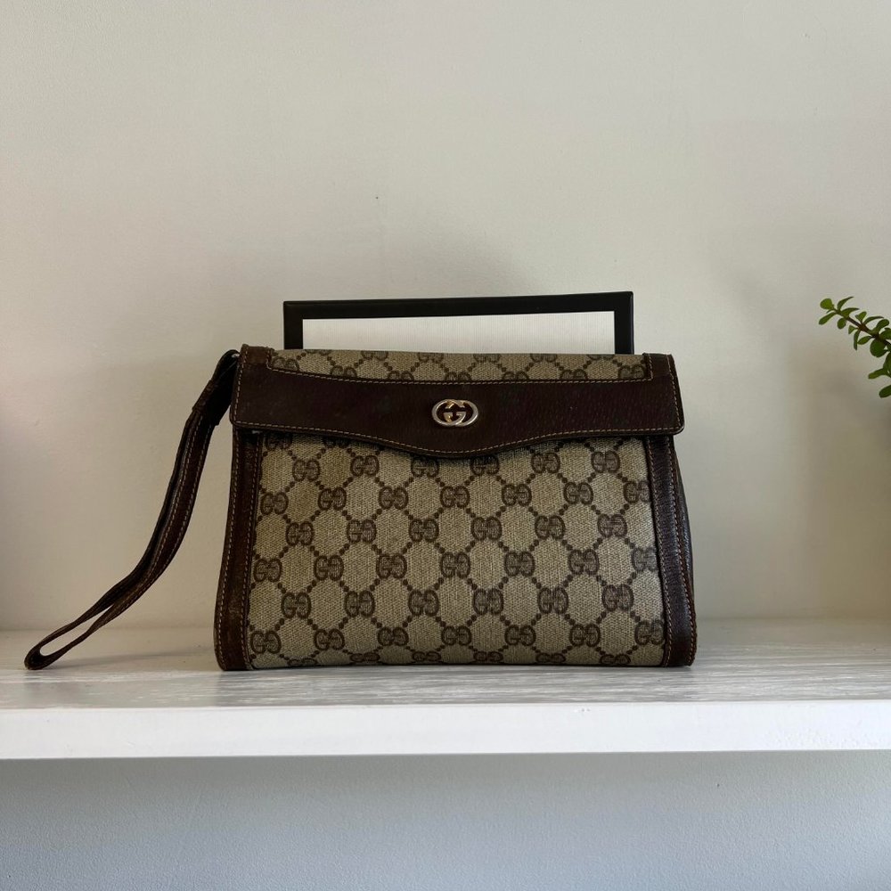 Vintage Gucci Monogram Wristlet
